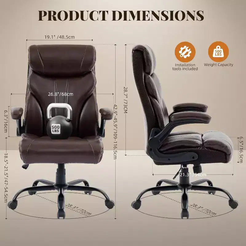Silla ergonómica de oficina para la oficina en casa, silla ejecutiva de escritorio con respaldo alto, reposapiés retráctil y asiento ancho, silla giratoria de ordenador de alta resistencia