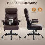 Silla ergonómica de oficina para la oficina en casa, silla ejecutiva de escritorio con respaldo alto, reposapiés retráctil y asiento ancho, silla giratoria de ordenador de alta resistencia