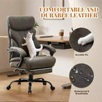 Silla ergonómica de oficina para la oficina en casa, silla ejecutiva de escritorio con respaldo alto, reposapiés retráctil y asiento ancho, silla giratoria de ordenador de alta resistencia