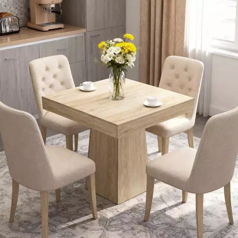 COZONY Mesa de Comedor Cuadrada de 31.5 pulgadas para 4, Mesa de Cocina Pequeña con Base de Pedestal Robusta, Mesa de Comedor de Estilo Rústico