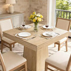 COZONY Mesa de Comedor Cuadrada de 31.5 pulgadas para 4, Mesa de Cocina Pequeña con Base de Pedestal Robusta, Mesa de Comedor de Estilo Rústico