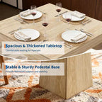 COZONY Mesa de Comedor Cuadrada de 31.5 pulgadas para 4, Mesa de Cocina Pequeña con Base de Pedestal Robusta, Mesa de Comedor de Estilo Rústico