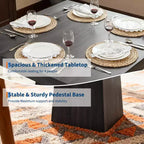COZONY Mesa de Comedor Cuadrada de 31.5 pulgadas para 4, Mesa de Cocina Pequeña con Base de Pedestal Robusta, Mesa de Comedor de Estilo Rústico