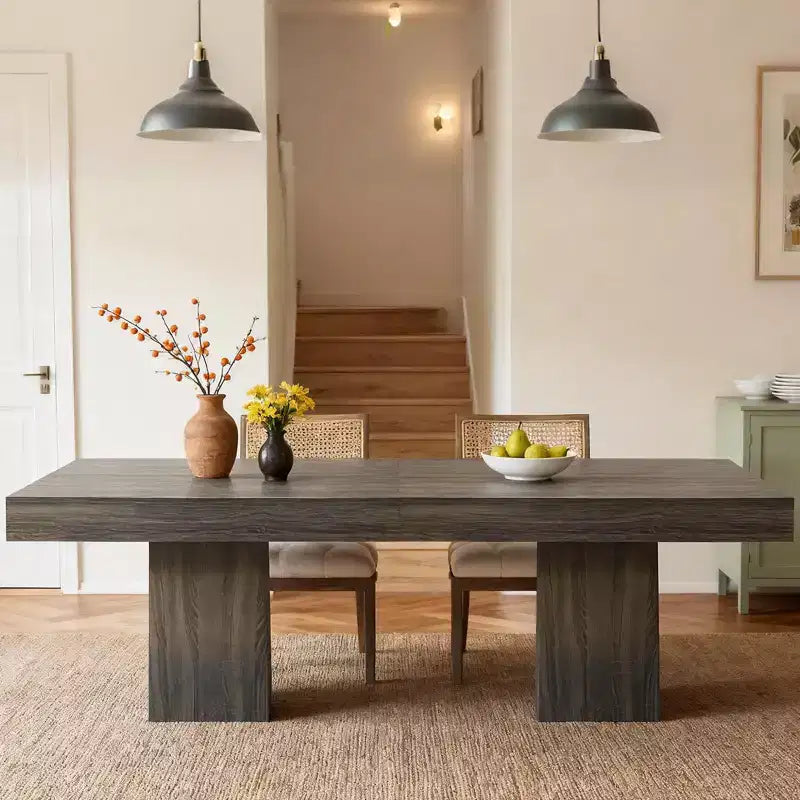 COZONY Mesa de Comedor Cuadrada de 31.5 pulgadas para 4, Mesa de Cocina Pequeña con Base de Pedestal Robusta, Mesa de Comedor de Estilo Rústico