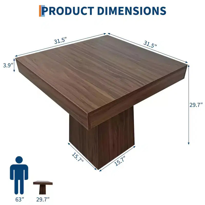 COZONY Mesa de Comedor Cuadrada de 31.5 pulgadas para 4, Mesa de Cocina Pequeña con Base de Pedestal Robusta, Mesa de Comedor de Estilo Rústico