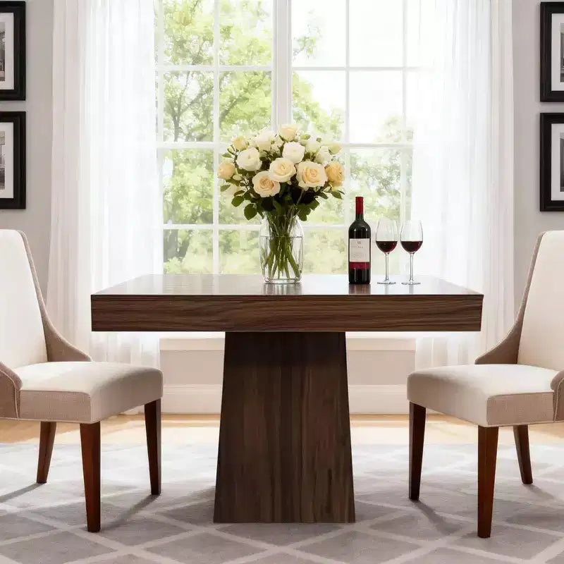 COZONY Mesa de Comedor Cuadrada de 31.5 pulgadas para 4, Mesa de Cocina Pequeña con Base de Pedestal Robusta, Mesa de Comedor de Estilo Rústico
