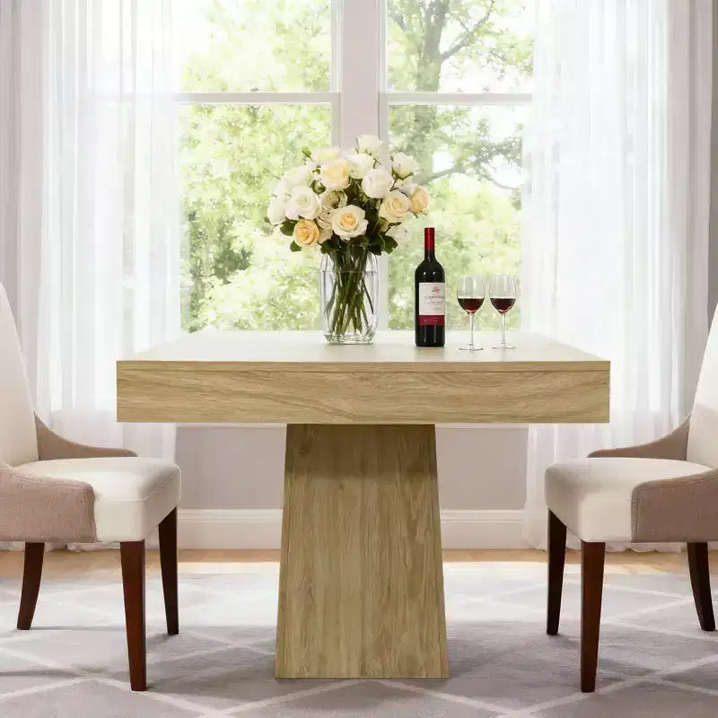 COZONY Mesa de Comedor Cuadrada de 31.5 pulgadas para 4, Mesa de Cocina Pequeña con Base de Pedestal Robusta, Mesa de Comedor de Estilo Rústico
