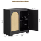 Aparador moderno con 2 puertas de ratán - Mesa consola/aparador con almacenamiento para sala de estar, comedor y recibidor