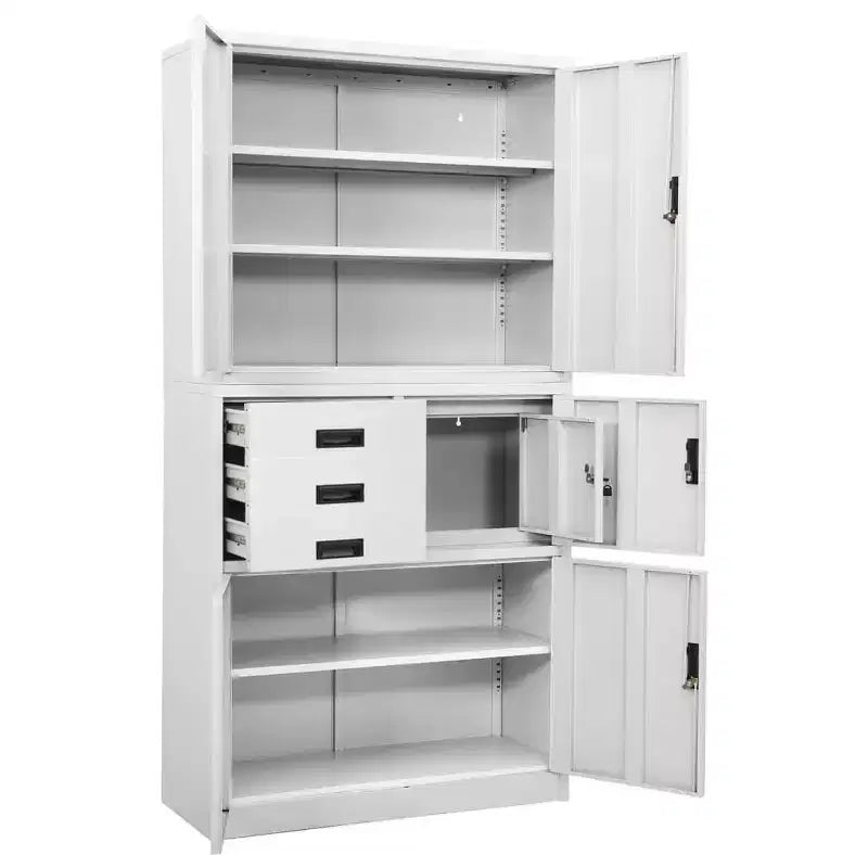 vidaXL Archivador Armario de Almacenamiento con Estantes para Salón Acero