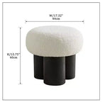TUYOHW Taburete de Seta, otomana de felpa con patas de aspecto de madera, taburete auxiliar en forma de barril de 43 cm para sala de estar o entrada