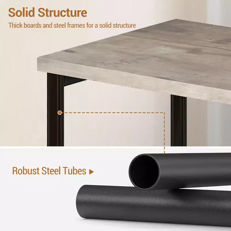 Mesa auxiliar de 3 niveles, mesa auxiliar alta con estructura de metal, mesas de sofá con almacenamiento para sala de estar, estante de almacenamiento de mesita de noche para dormitorio, baño