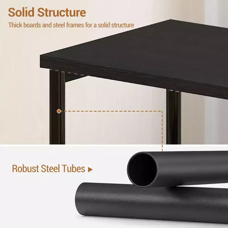 Mesa auxiliar de 3 niveles, mesa auxiliar alta con estructura de metal, mesas de sofá con almacenamiento para sala de estar, estante de almacenamiento de mesita de noche para dormitorio, baño