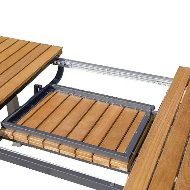 Mesa de comedor extensible para exteriores Royal Hampton de 62 a 84 pulgadas, aluminio, marrón