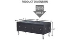 Banco otomana de almacenamiento, con asiento capitoné y patas de metal, banco de almacenamiento para dormitorio en cuero, banco otomana para sala de estar, dormitorio, negro