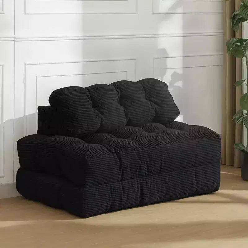 Sofá Cama Plegable 3 en 1, Sillón Cama Convertible con Almohada, Sillón Plegable Portátil, Cómodo Sofá de Suelo con Respaldo para Sala de Estar, Beige