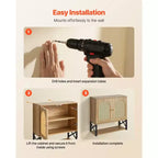 VEVOR Gabinete de Baño de Pared, con 2 Puertas y Estante Ajustable, Armario de Almacenamiento sobre el Inodoro, Montado en la Pared, con Estantes y Separador Abierto, Marrón