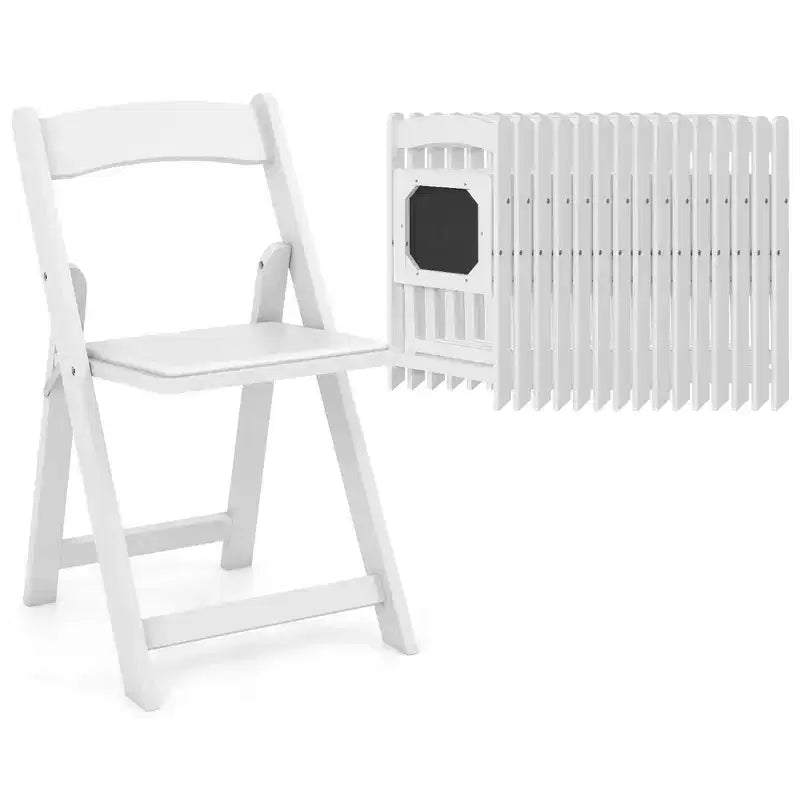 Costway Set of 16 Dining Chairs w/ Rubber Wood Legs & Padded Seat for Home Office Events White