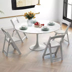 Costway Juego de 16 sillas de comedor con patas de madera de caucho y asiento acolchado para eventos en casa u oficina, blancas