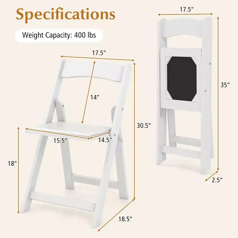 Costway Juego de 16 sillas de comedor con patas de madera de caucho y asiento acolchado para eventos en casa u oficina, blancas