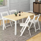 Costway Juego de 16 sillas de comedor con patas de madera de caucho y asiento acolchado para eventos en casa u oficina, blancas