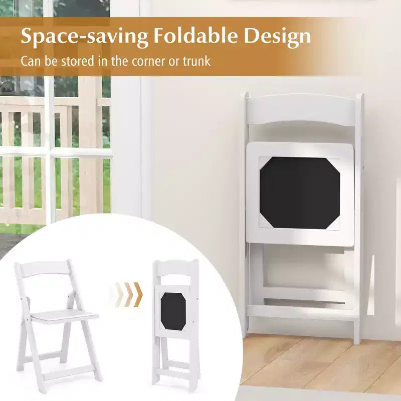 Costway Juego de 16 sillas de comedor con patas de madera de caucho y asiento acolchado para eventos en casa u oficina, blancas