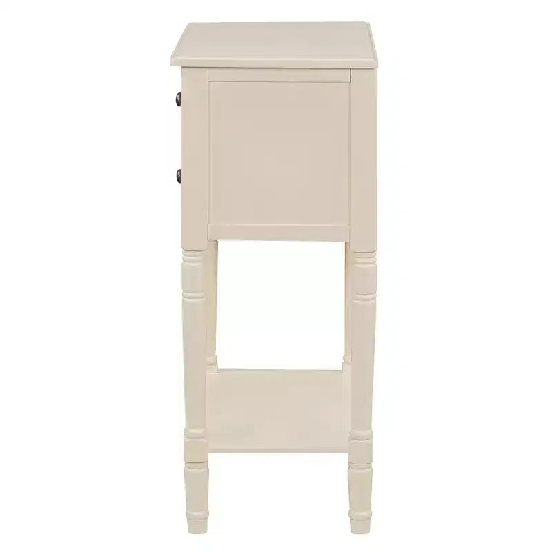Mesa consola retro pequeña con cajones y estante inferior, mesa de entrada de madera estilo rústico con almacenamiento, mesa auxiliar delgada de madera para la entrada