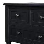 Mesa consola retro pequeña con cajones y estante inferior, mesa de entrada de madera estilo rústico con almacenamiento, mesa auxiliar delgada de madera para la entrada