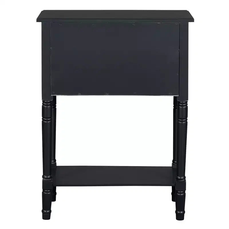 Mesa consola retro pequeña con cajones y estante inferior, mesa de entrada de madera estilo rústico con almacenamiento, mesa auxiliar delgada de madera para la entrada