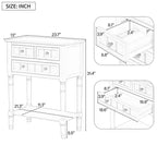 Mesa consola retro pequeña con cajones y estante inferior, mesa de entrada de madera estilo rústico con almacenamiento, mesa auxiliar delgada de madera para la entrada