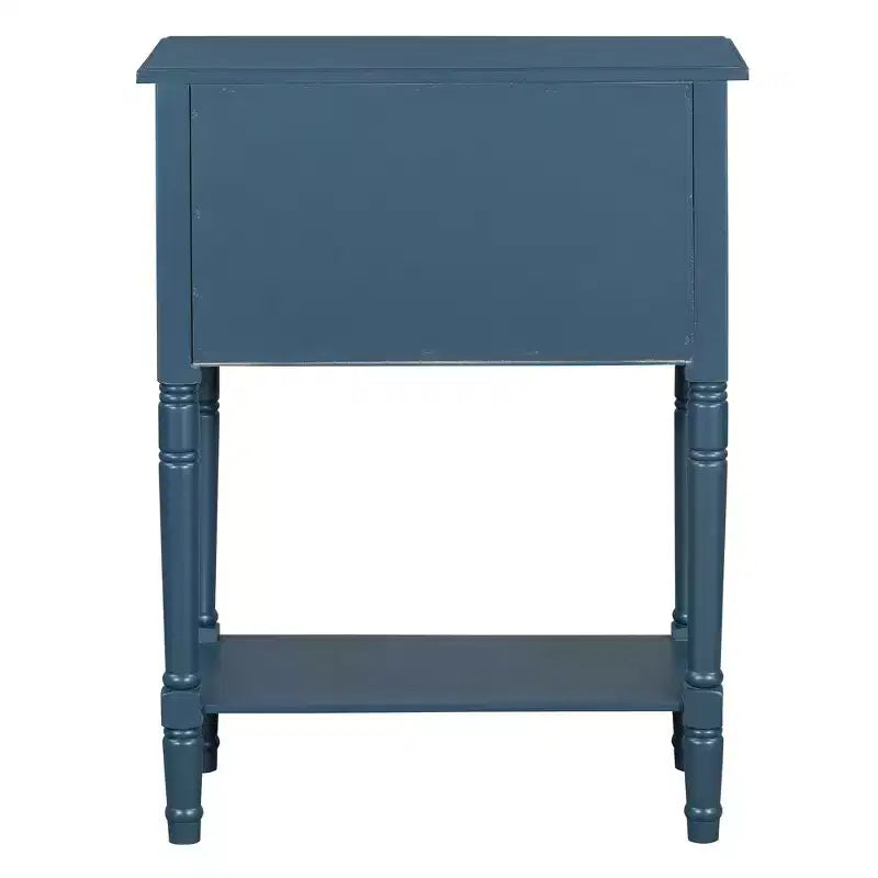 Mesa consola retro pequeña con cajones y estante inferior, mesa de entrada de madera estilo rústico con almacenamiento, mesa auxiliar delgada de madera para la entrada