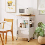 Costway Isla de cocina pequeña con ruedas, carrito móvil, puerta de granero, cajón y ganchos
