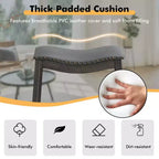Costway Juego de 2 Taburetes de Bar con Asiento de Montura, Sillas de Cocina Altas para Barra con Patas de Madera de Caucho