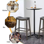 Costway Juego de 2 Taburetes de Bar con Asiento de Montura, Sillas de Cocina Altas para Barra con Patas de Madera de Caucho