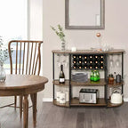 Mesa estante Costway, mueble bar de café, estante para licores independiente, soporte para copas