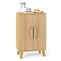 Costway Buffet Cabinet Storage Cabinet w/ Double Doors & 3 Detachable Shelves