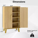 Mueble aparador Costway con puertas dobles y 3 estantes desmontables
