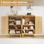 Mueble aparador Costway con puertas dobles y 3 estantes desmontables