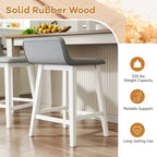 Costway 24 taburetes tapizados con respaldo bajo, reposapiés y patas de madera para isla de cocina
