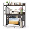 Costway 2-Tier Countertop Desktop Bookshelf w/ Metal Pegboard 2 Anti-tipping Devices