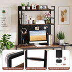 Estantería de escritorio de 2 niveles Costway con tablero perforado de metal y 2 dispositivos antivuelco