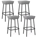 Costway 29.5 Metal Bar Height Stools Set of 4 w/ Rattan Seat & Footrest for Backyard