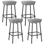 Costway 29.5 Metal Bar Height Stools Set of 4 w/ Rattan Seat & Footrest for Backyard