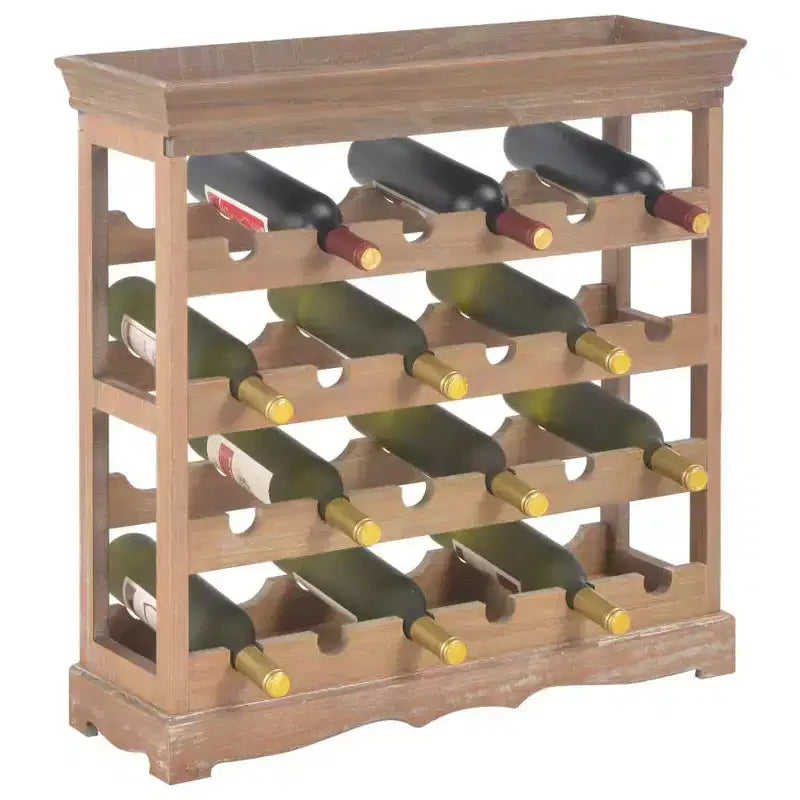 vidaXL Botellero de vino con bandeja superior Mueble organizador de vino de pie, Madera de ingeniería