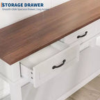 Mesa de Entrada, Mesa Consola con 3 Cajones de Almacenamiento, Mesa de Sofá de Madera de 3 Niveles Estilo Rústico, Mesas de Pasillo para Entrada, Sala de Estar