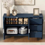 GDFStudio Law Armario moderno grande con cajones y estantes ajustables