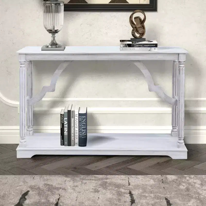 Mesa consola de madera Galano con estante inferior 45.9 An x 11.8 Prof x 29.9 Al
