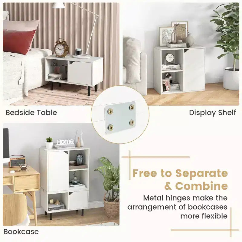 Estantería apilable Costway, gabinete de celosía combinable, estantería de suelo abierta, ajustable
