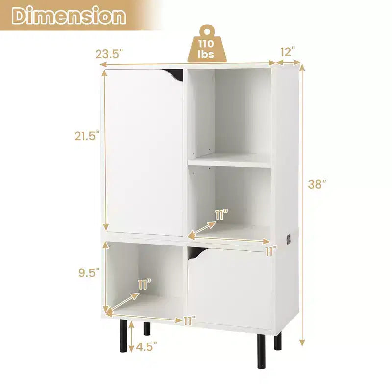 Estantería apilable Costway, gabinete de celosía combinable, estantería de suelo abierta, ajustable