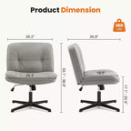 TUYOHW Silla giratoria de cuero sintético con base cruzada sin ruedas, silla de oficina con altura ajustable, silla de juego sin brazos para oficina