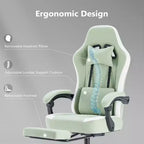 Silla de oficina ergonómica TUYOHW con asiento de muelles ensacados, silla gamer con capacidad de 300 lb con almohada lumbar ajustable y reposapiés para adultos y estudiantes